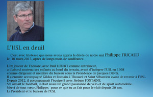 L’USL en deuil, le décès de notre ami Philippe FRICAUD