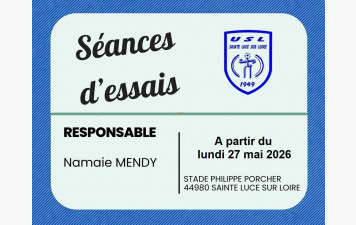 SEANCES D'ESSAIS AVANT INSCRIPTION - SAISON 2026-2027