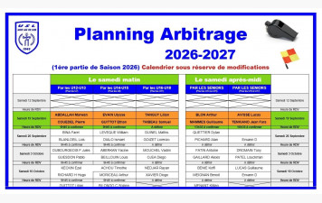 PLANNING ARBITRAGE PAR LES JOUEURS