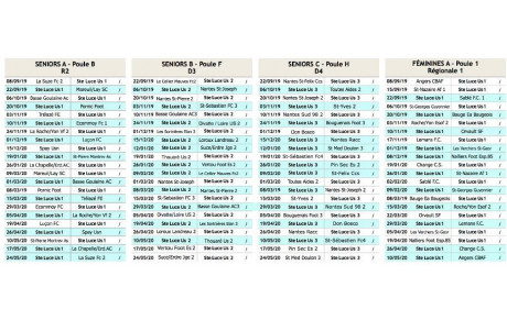 Calendriers SENIORS 2019-2020