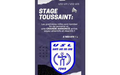 STAGE DE LA TOUSSAINT...