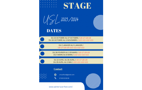 STAGES ECOLES DE FOOT : LES DATES 