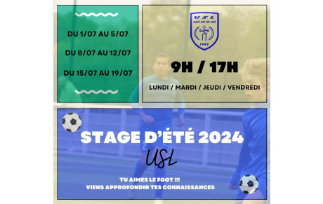 STAGES D'ETE - ECOLE DE FOOT