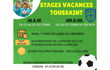 STAGES VACANCES TOUSSAINT