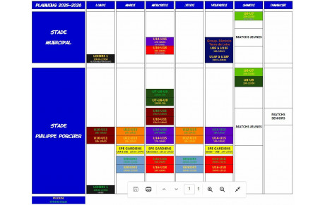 PLANNING ENTRAINEMENTS - SAISON 2025-2026