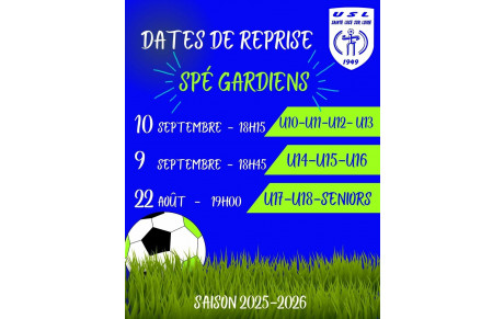 PROGRAMME DE REPRISE - SPE GARDIENS