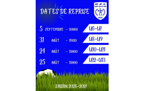 PROGRAMME DE REPRISE - ECOLE DE FOOT